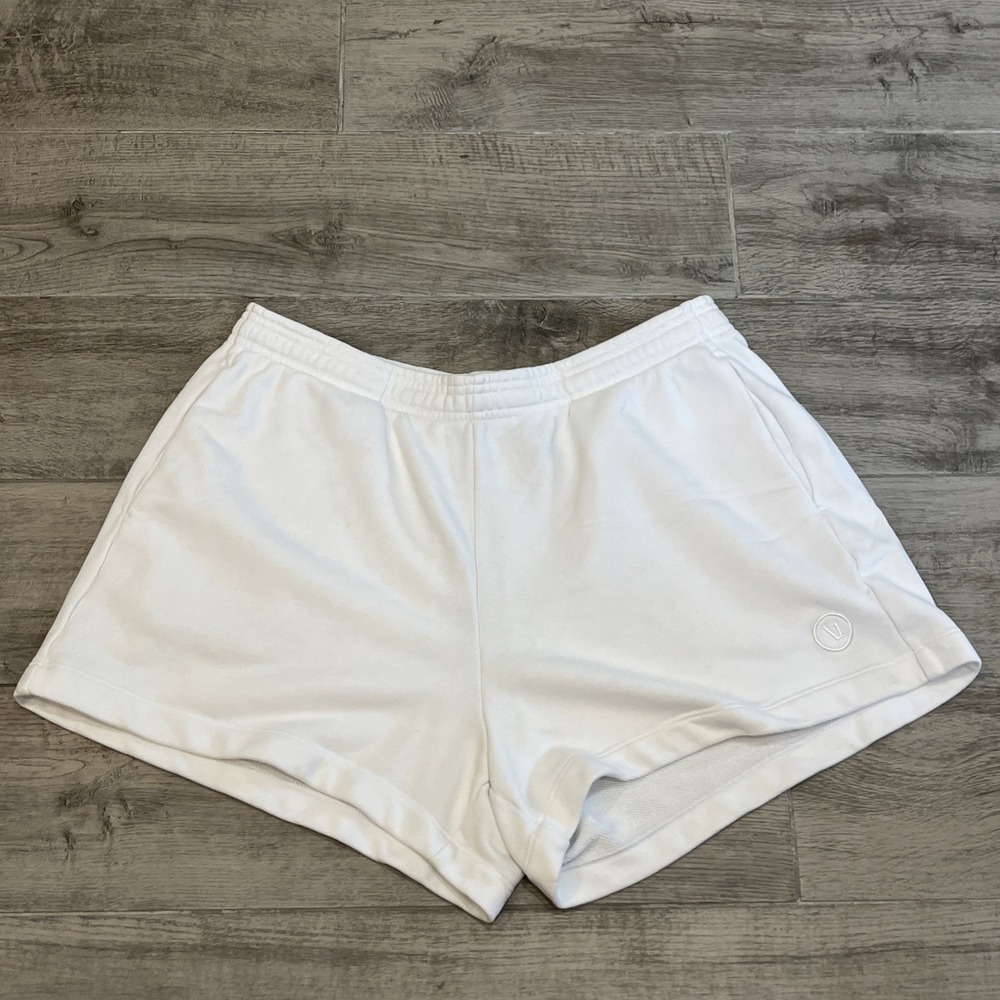 Vuori Sedona Sport Short Bright White Size Large Cotton French Terry VW3064